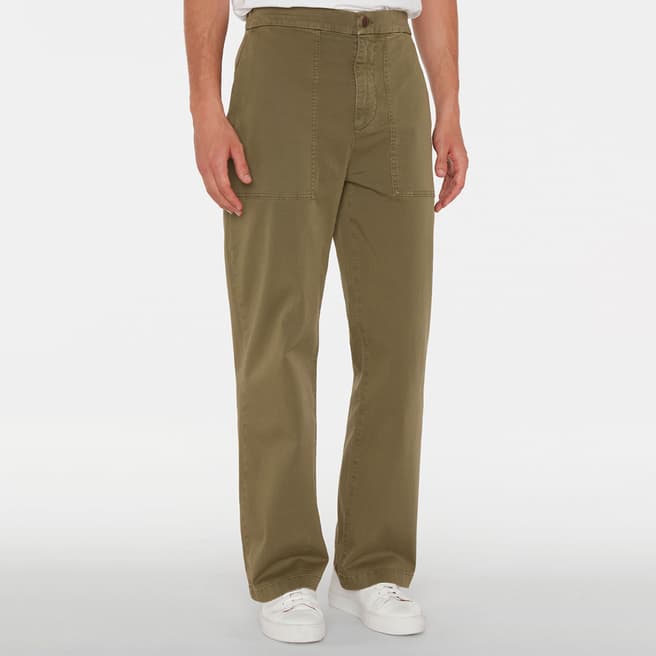 7 For All Mankind Khaki Utility Cooper Cotton Blend Trousers