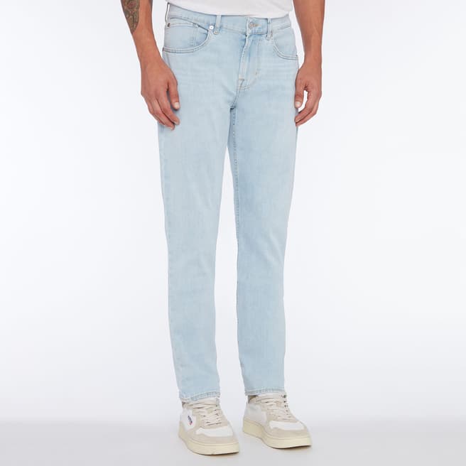 7 For All Mankind Light Blue Slim Tapered Stretch Jeans