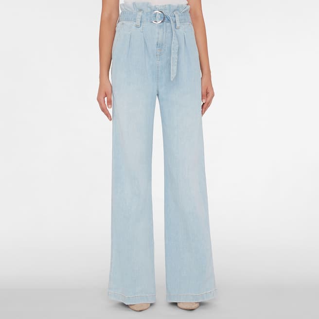 7 For All Mankind Light Blue Clarity Wide Leg Stretch Jeans