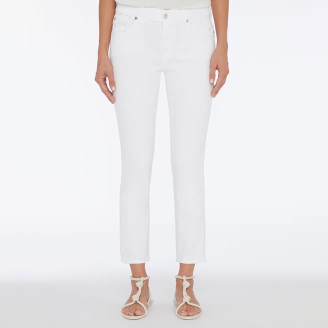 7 For All Mankind White Roxanne Luxe Stretch Jeans