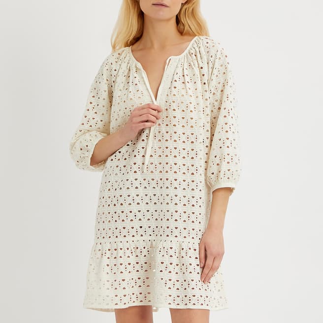 N°· Eleven Off White Cotton Broderie Anglaise Tunic