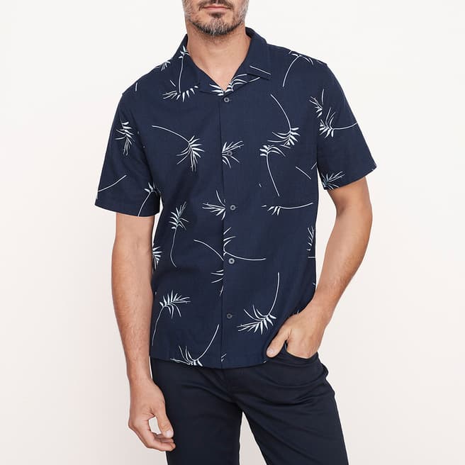 Vince Navy Willow Leaf Shirt