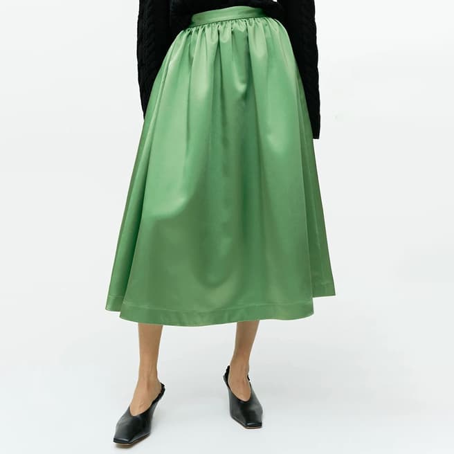 ARKET Green Taffeta Skirt