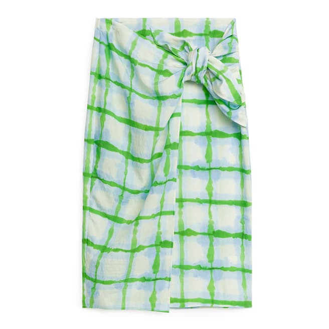 ARKET Green Print Wrap Skirt