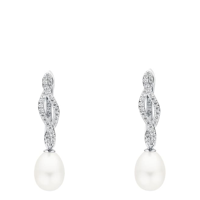 Mia Bellucci White Pearl Cubic Zirconia Earrings	