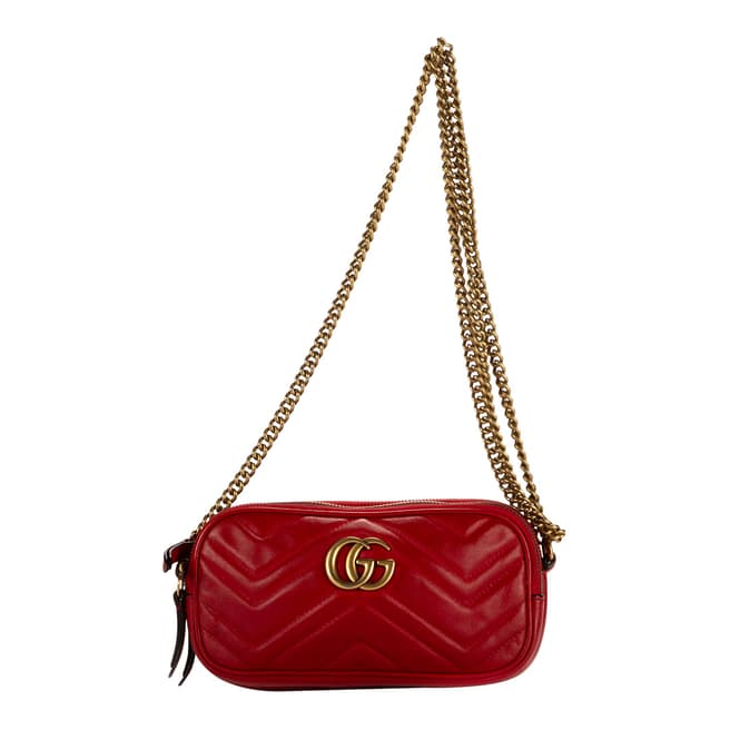 Vintage Gucci Red Gucci Marmont Triple Zip Shoulder bag