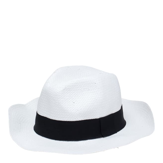 Laycuna London White White Straw Panama Hat 