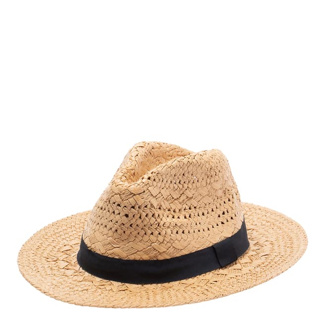 Laycuna London Brown Fedora Straw Hat 