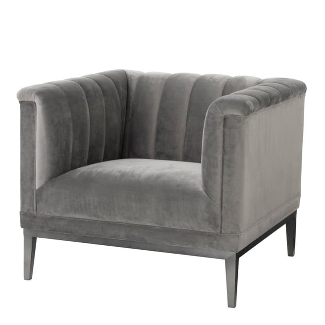 Eichholtz Raffles Chair, Grey Velvet