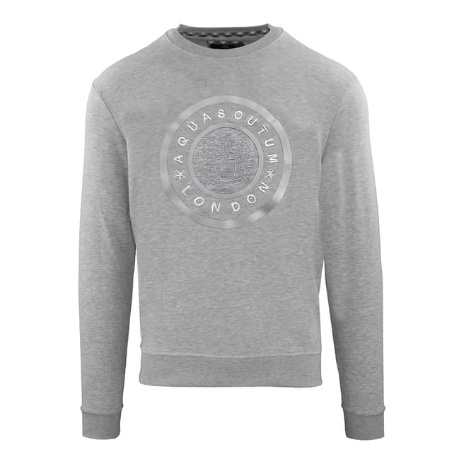 Aquascutum Grey Circle Logo Cotton Sweatshirt