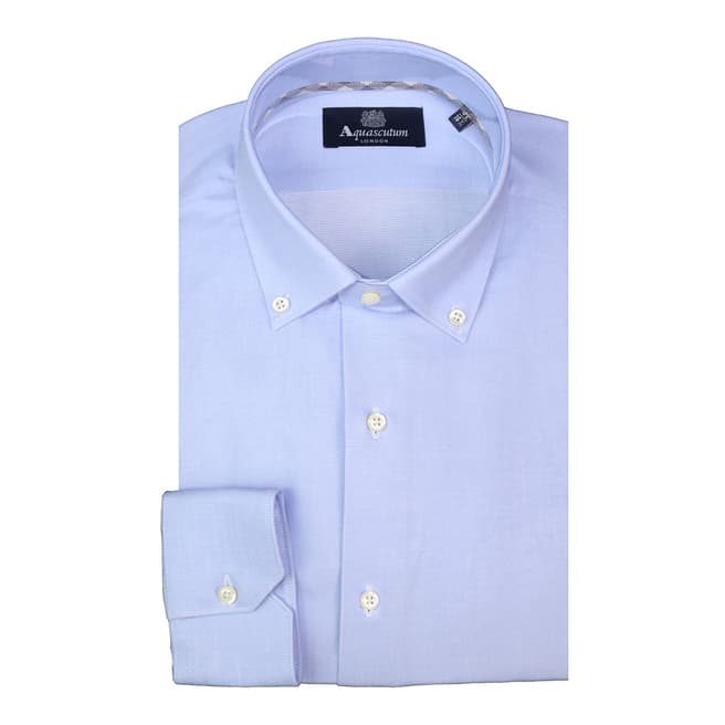 Aquascutum Light Blue Button Down Long Sleeve Cotton Shirt