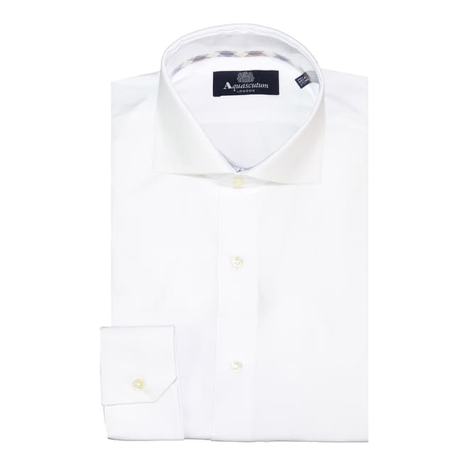 Aquascutum White Button Cuff Cotton Shirt