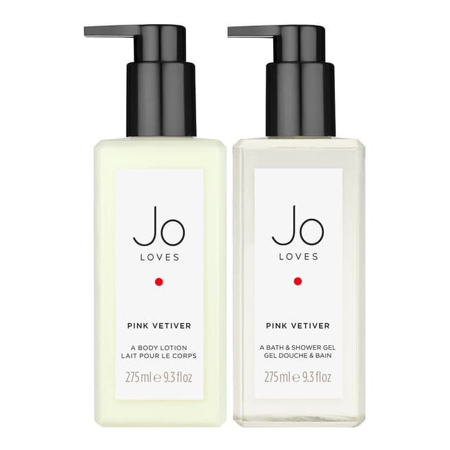 Jo Loves Pink Vetiver Bath & Shower Gel & Body Lotion