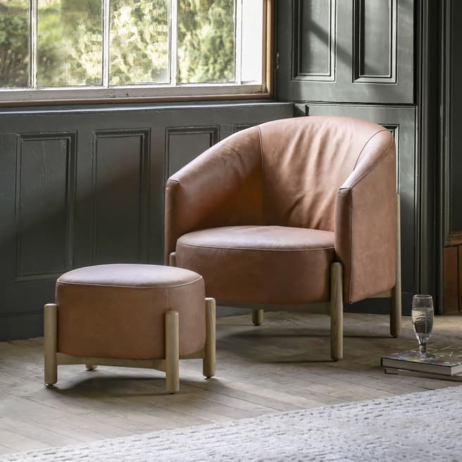 Gallery Living Lowland Armchair, Vintage Brown Leather