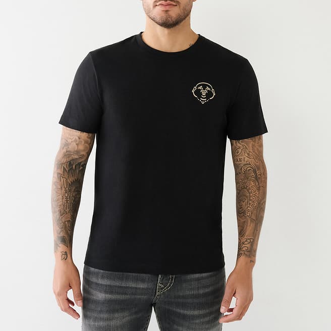 True Religion Black Buddha Cotton T-Shirt