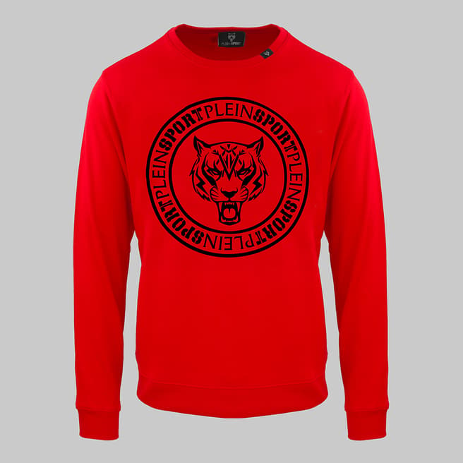 Philipp Plein Red Round Neck Sweatshirt