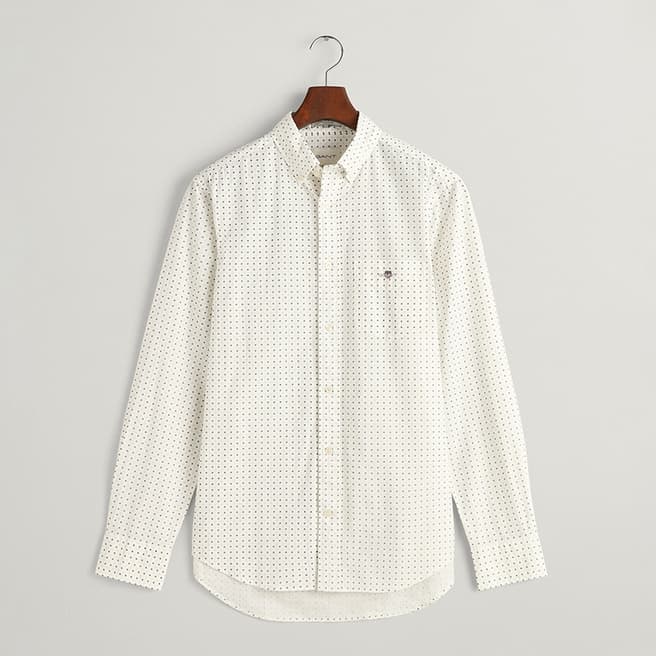 Gant White Micro Print Cotton Shirt