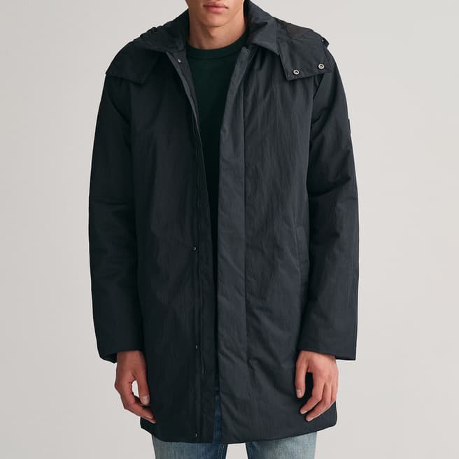 Gant Black Padded Hooded Coat