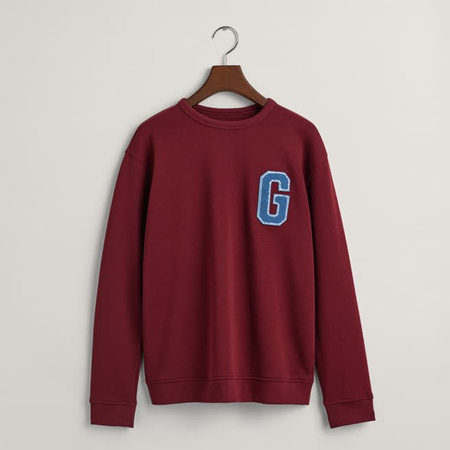 Gant Teen's Dark Red Relaxed Cotton Blend Sweatshirt