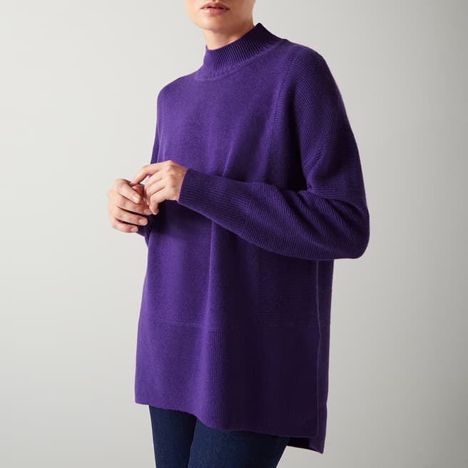 L K Bennett Purple Oversized Sweater