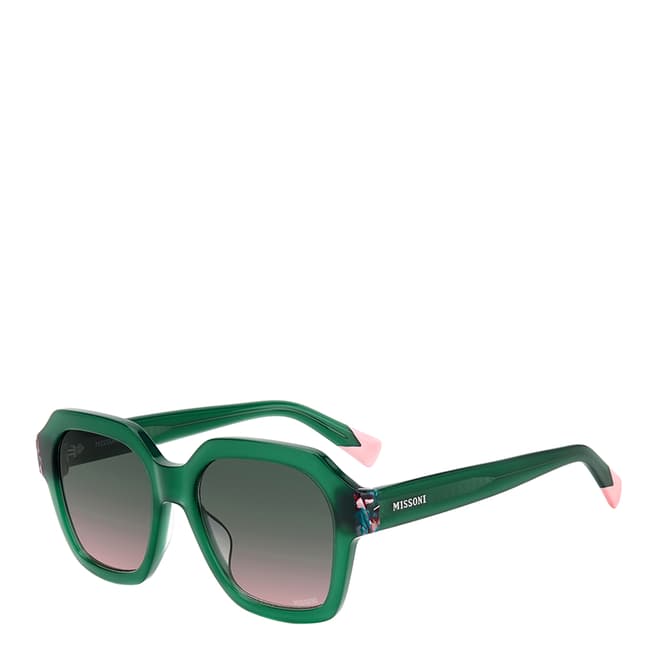 Missoni Green Pink Shaded Geometrical Sunglasses
