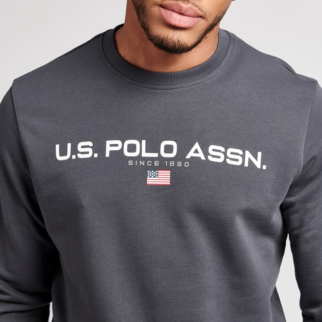 U.S. Polo Assn. Charcoal Long Sleeve Cotton Top