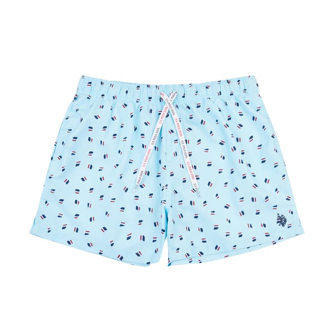 U.S. Polo Assn. Blue All Over Print Swimming Trunks