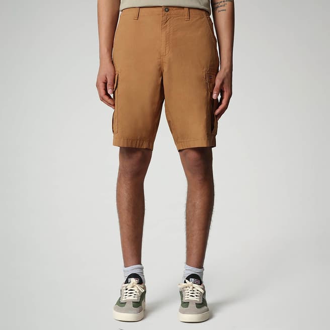Napapijri Brown Cotton Noto Bermuda Shorts