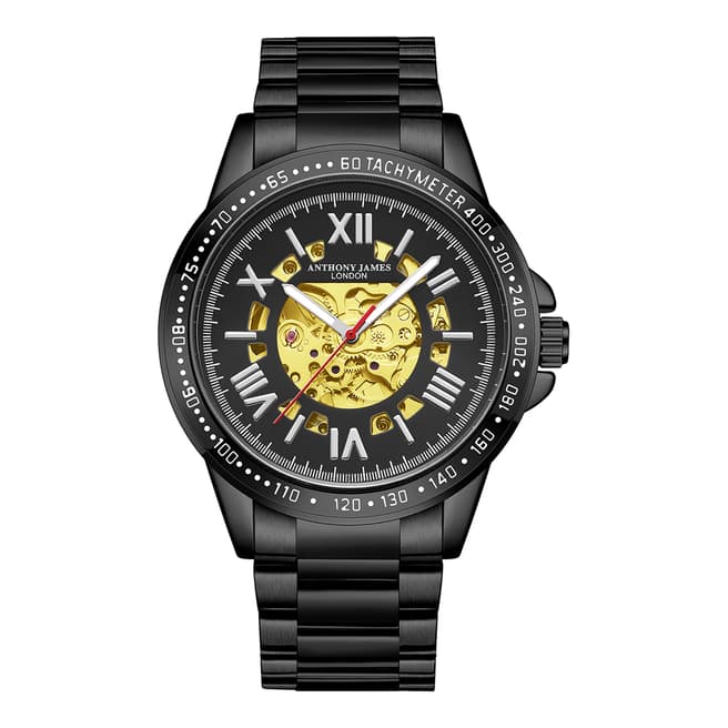 Anthony James Mens Hand Assembled Anthony James Limited Edition Techtonic Automatic Black