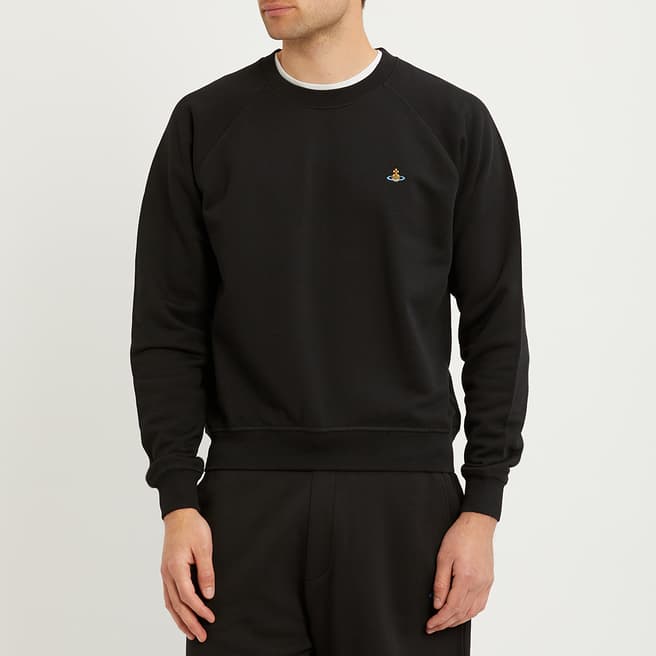Vivienne Westwood Black Embroidered Logo Cotton Sweatshirt