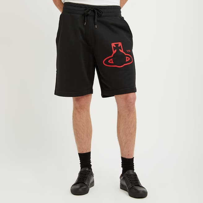 Vivienne Westwood Black Printed Logo Cotton Blend Shorts