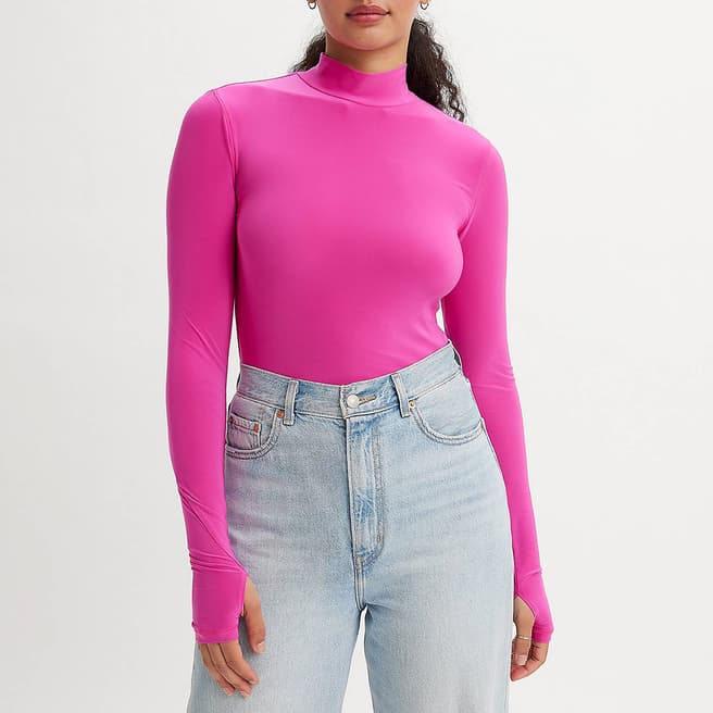 Levi's Pink Mammoth Roll Neck Top