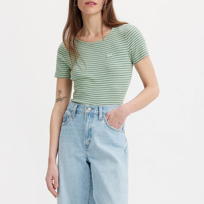 Levi's Green Stripe Cotton Blend T-Shirt