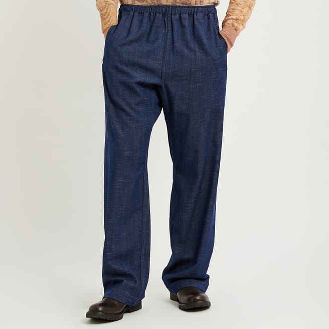 Vivienne Westwood Dark Blue Kung Fu Cotton Blend Trousers