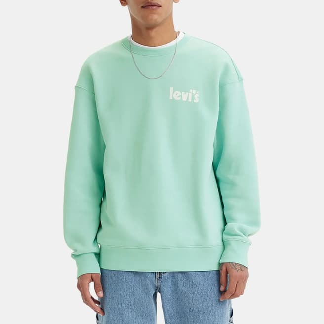 Levi's Turquoise Relaxed Cotton Blend Sweatshirt