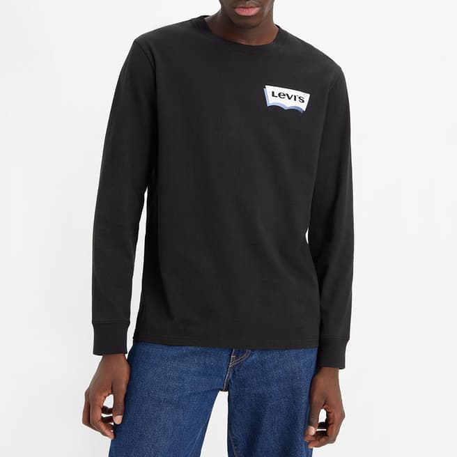 Levi's Black Relaxed Long Sleeve Cotton Top