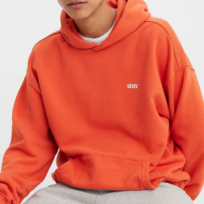 Levi's Orange Cotton Hoodie