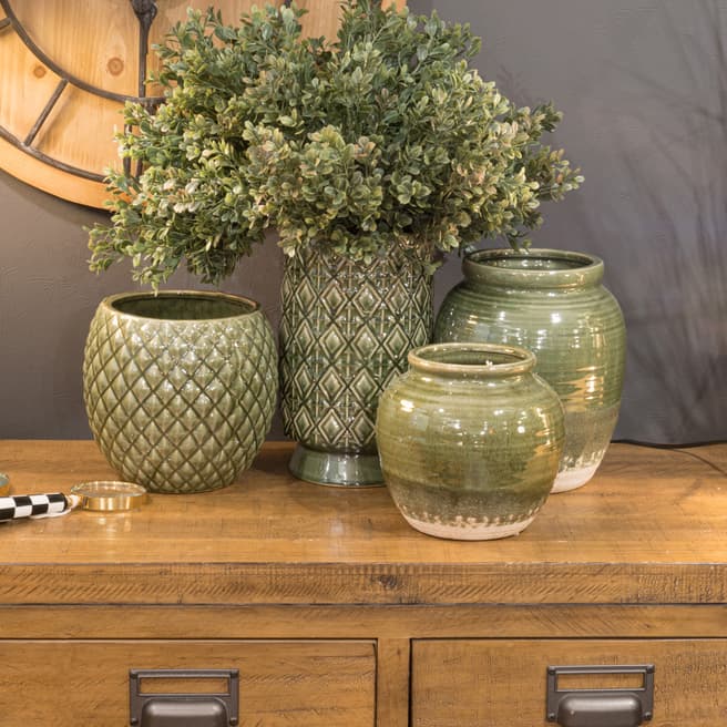 Hill Interiors Seville Collection Olive Squat Vase