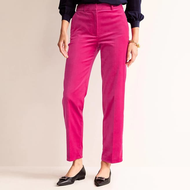 Boden Pink Kew Velvet Trousers