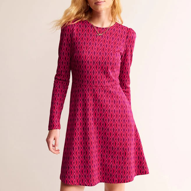 Boden Pink Jacquard A Line Dress