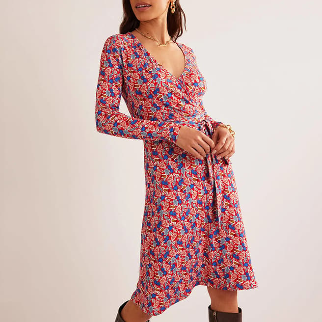 Boden Pink/Blue Nina Jersey Midi Dress