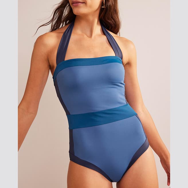 Boden Midnight Colourblock Santorini Halterneck Swimsuit