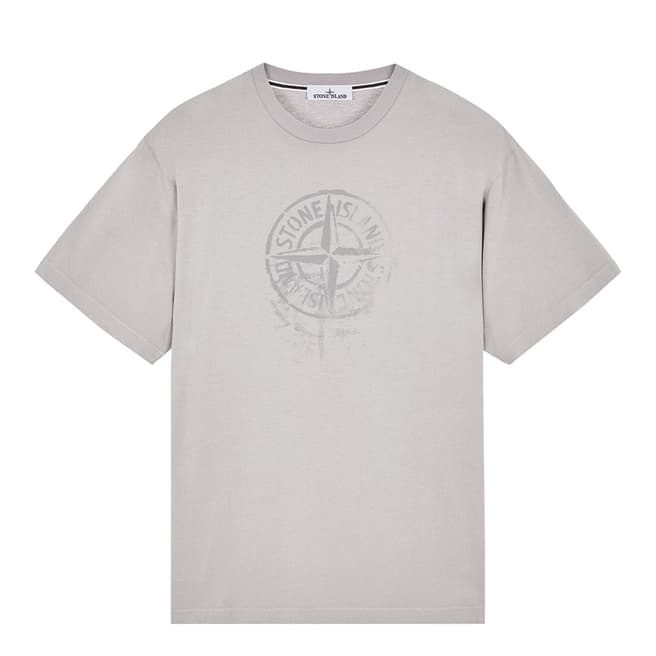 Stone Island Grey Reflective Cotton T-Shirt