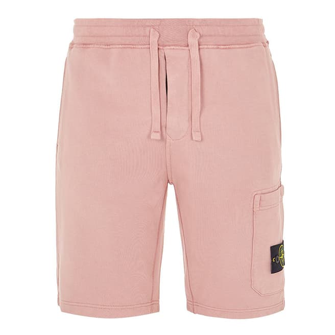 Stone Island Pale Pink Garment Dyed Cotton Shorts