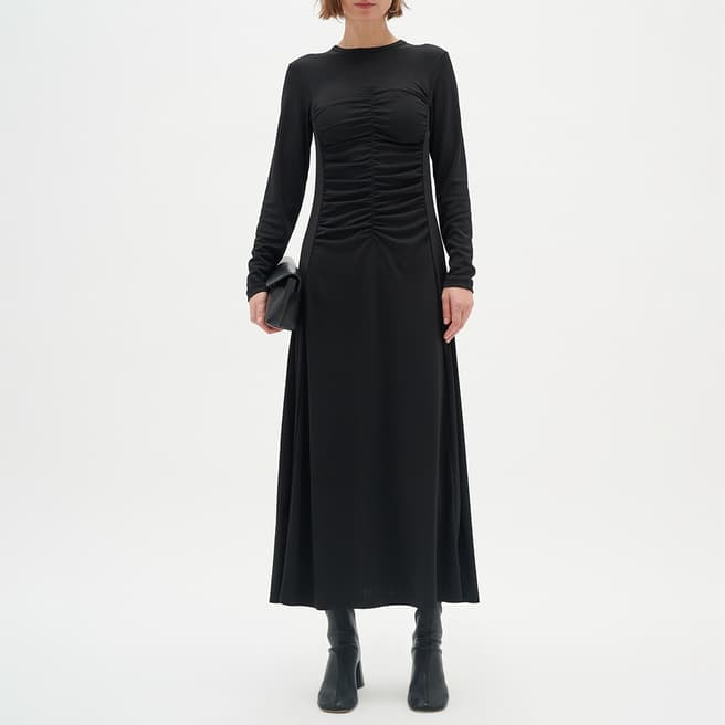 Inwear Black Rouched Midi Dress