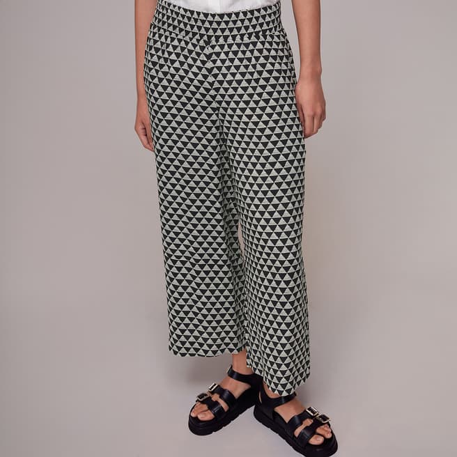 WHISTLES Black Triangle Checkerboard Trousers
