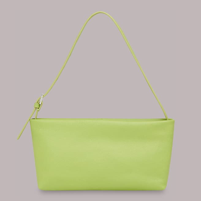 WHISTLES Green Sorbie Buckle Strap Leather Bag