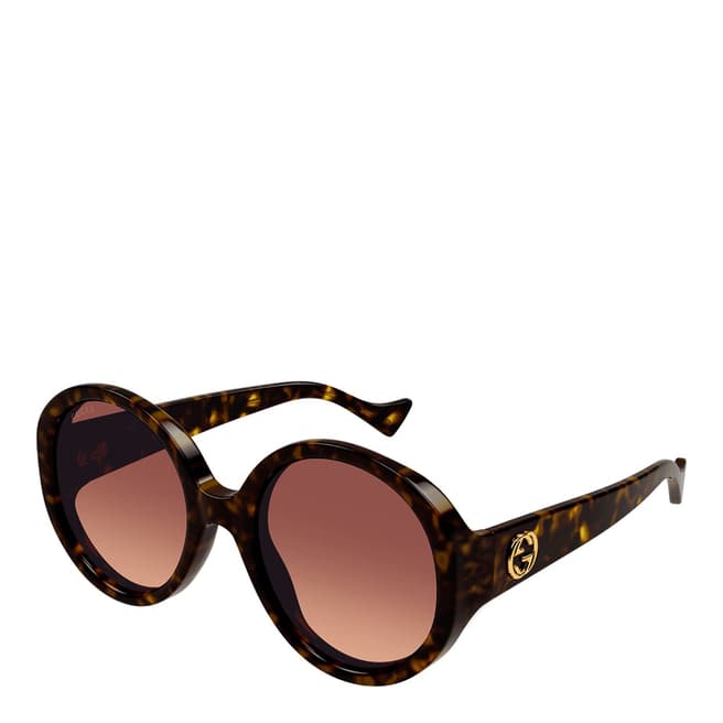 Gucci Women's Dark Havana Gucci Sunglasses 56mm