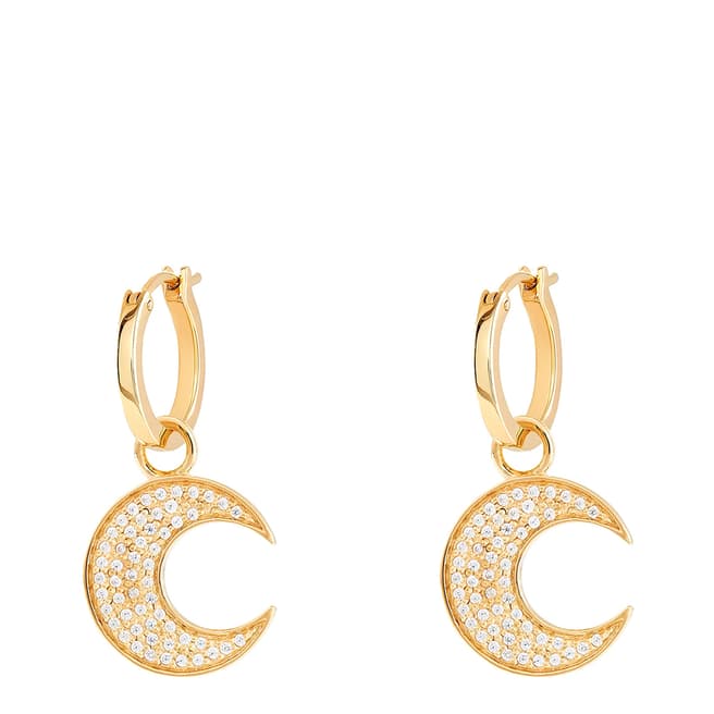 Rosie Fortescue Jewellery Gold Moon Charm Hoops