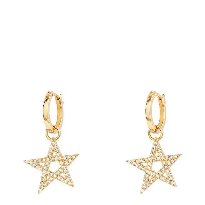Rosie Fortescue Jewellery Gold Star Charm Hoops
